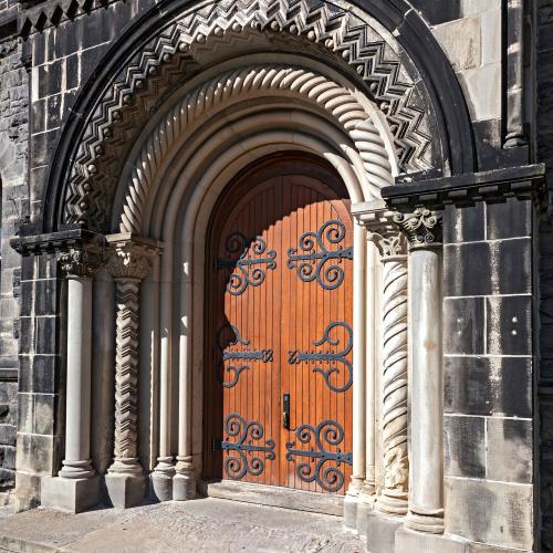 UC's Ornate Stone & Wooden Enterance Doors