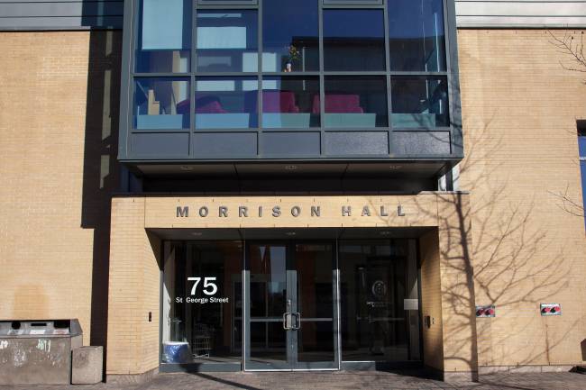 exterior front doors of morrison hall residence