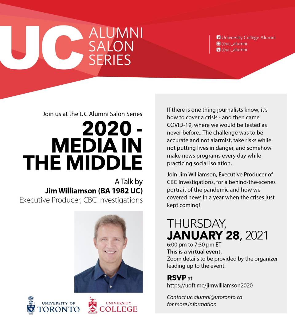 Invitation to Jim Williamson UC Alumni Salon Talk