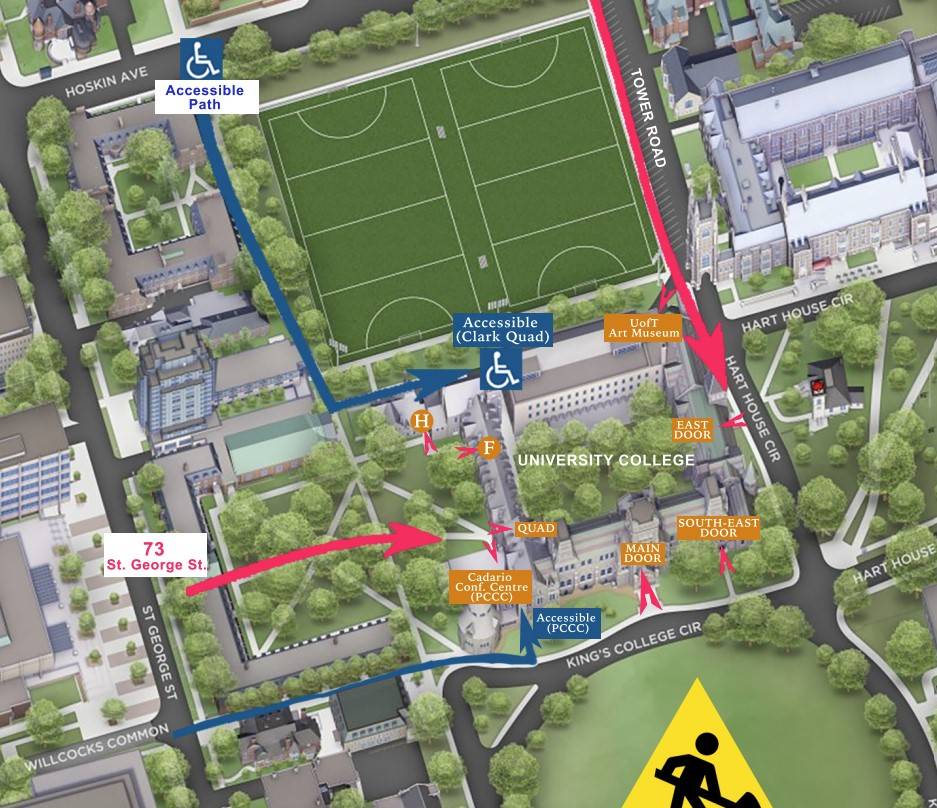 map of UC's accessible entrances