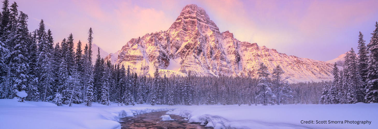 canadian rockies mountain in winter