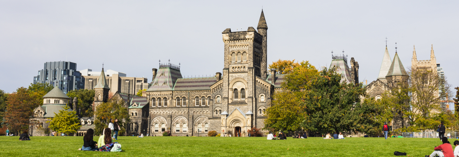 University College building facade from across King's College Circle