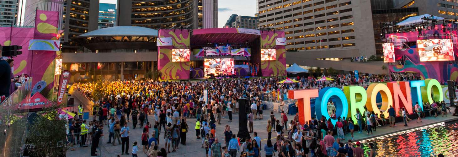 Pan Am Games Crowd at Toronto City Hall 