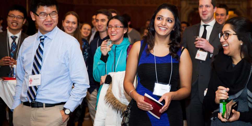 Group of people attending academic awards