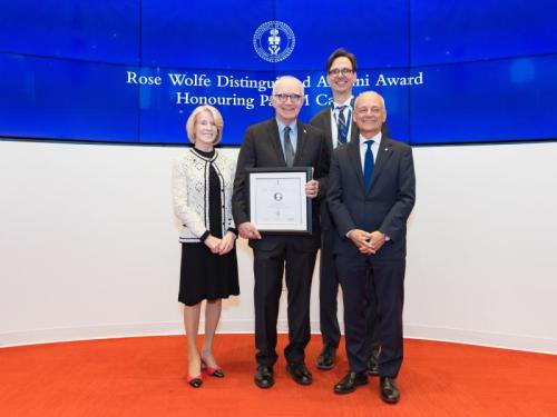 Paul Cadario accepting Rose Wolfe Award