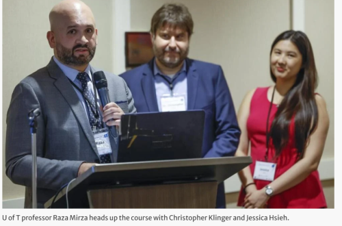 Professors Raza Mirza and Christopher Klinger, and TA Jessica Hsieh