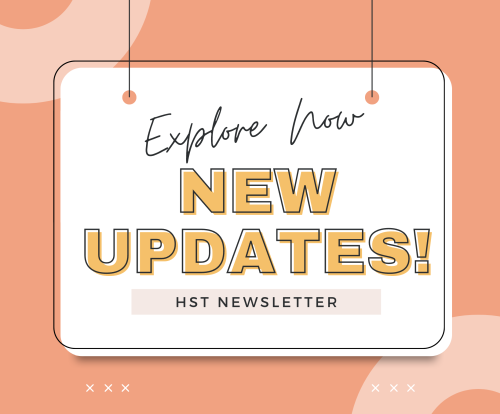 white banner with orange background stating " explore now: new updates!"