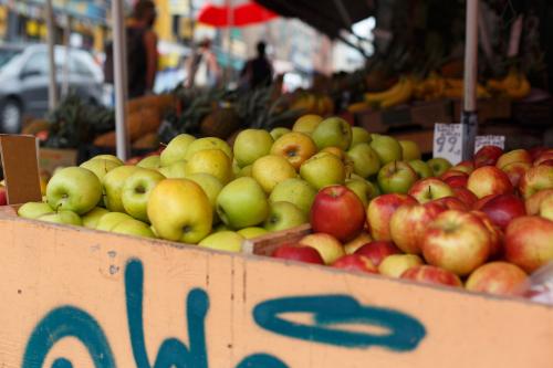 Apples at a produce cart in Kensington Market