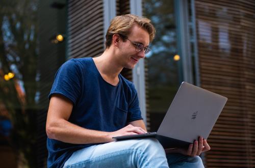 Student on laptop