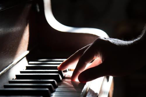 person playing the piano