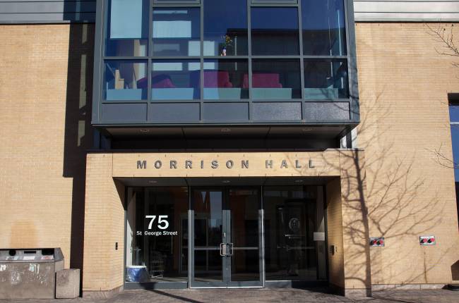 exterior front doors of morrison hall residence