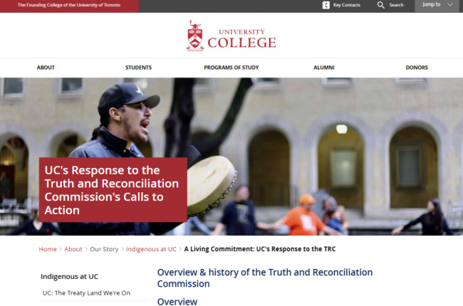 Screenshot of the UC Indigenous Hub