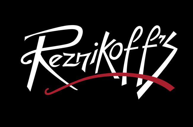 A text logo that says Reznikoff's in white underlined in UC red on a black background