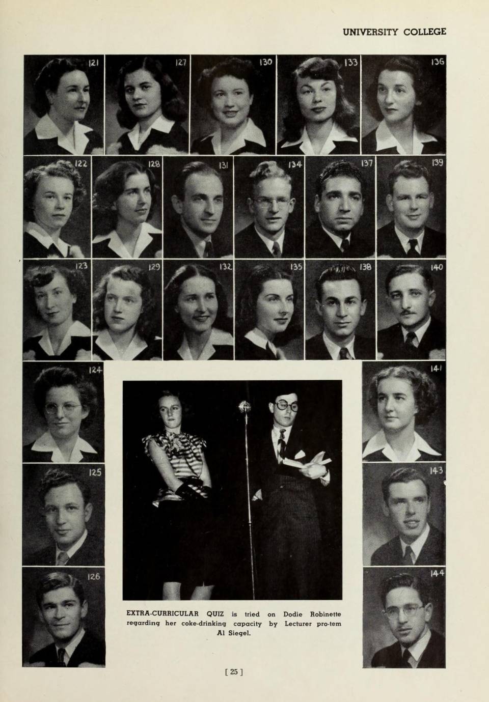 Yearbook page with more than 20 photos of graduating students