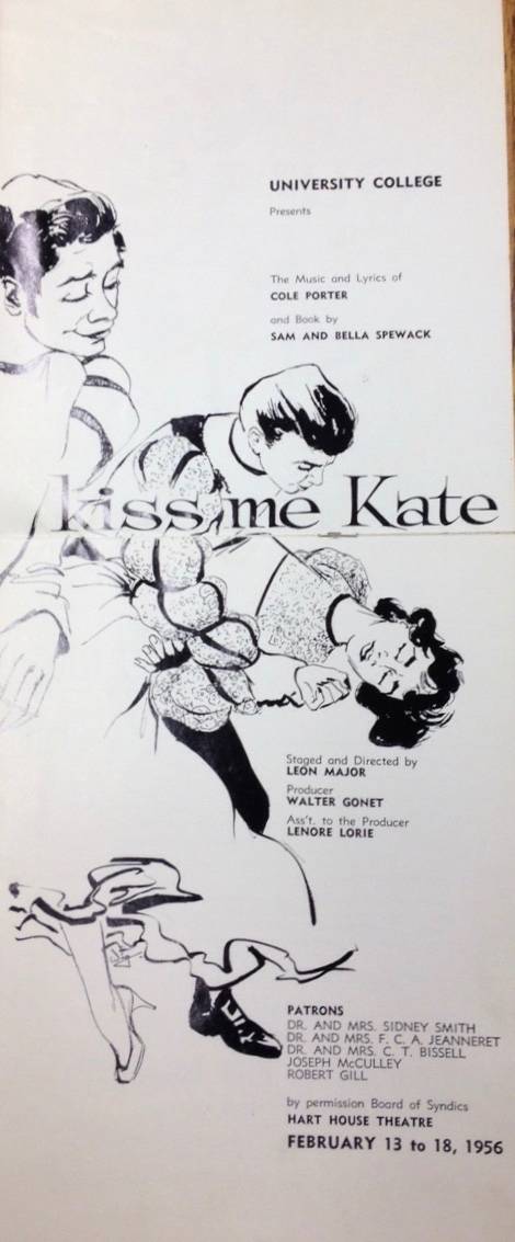Front cover of theatre programme for "Kiss Me Kate"