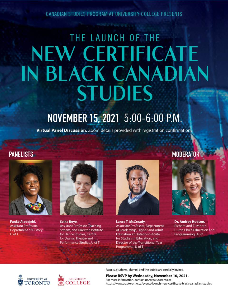 Registration is Open - eBlast v2 - Black Canadian Studies Certificate Panel Discussion