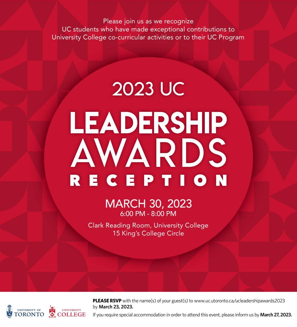 UC Student Leadership Awards Graphic