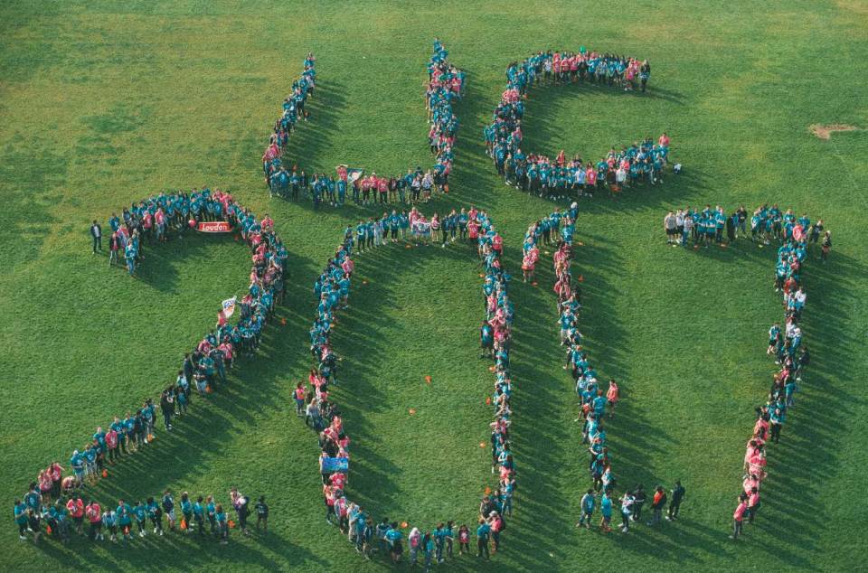 Overview Image of students spelling out "UC 2017"