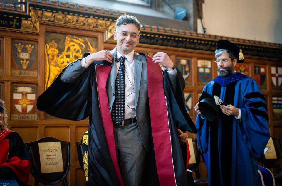 Markus Stock dons Principal's robes