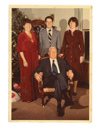 Photo of Dermot Coutts (seated), Janet Coutts Tieman, Malcolm Coutts and Christine Coutts Clement.