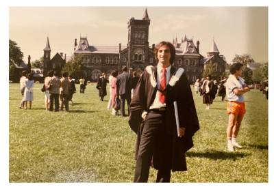 Photo of Bill Sobel at his 1984 graduation from University College.