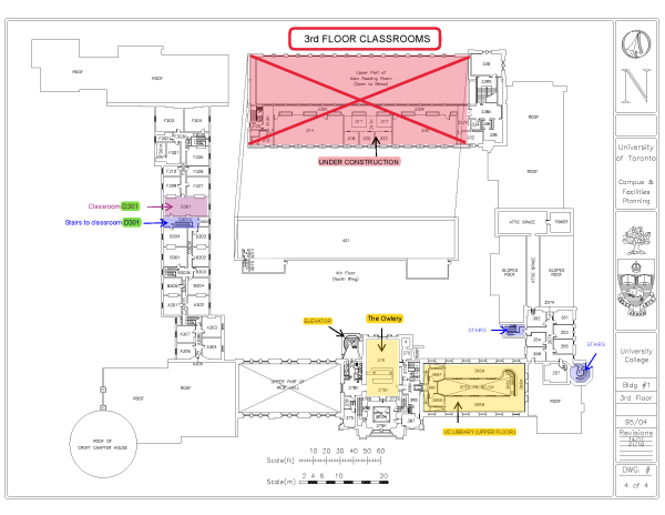map of UC's third floor classrooms