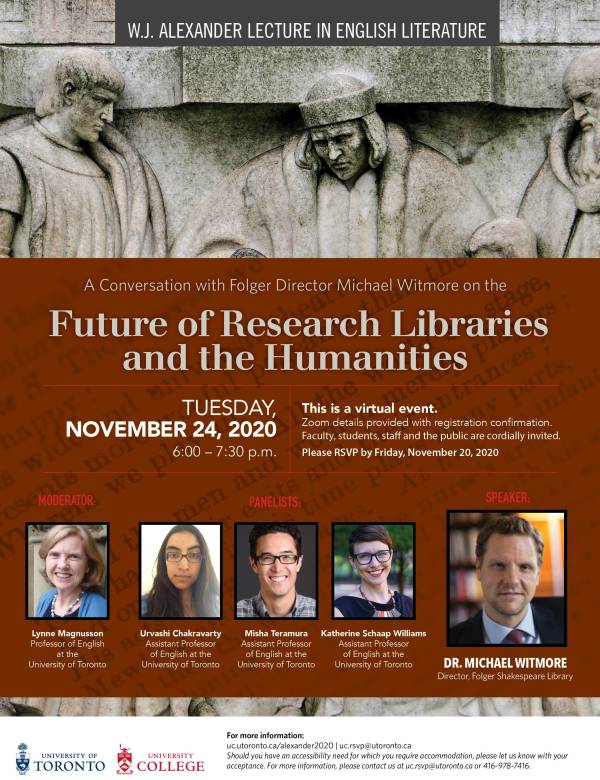 Invite to W. J Alexander Lecture in English Literature
