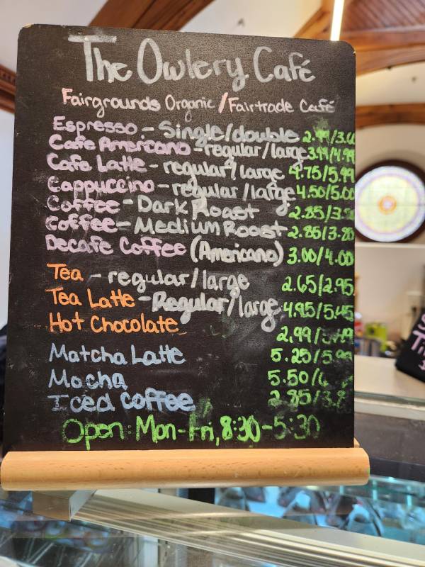 Menu for the Owlery