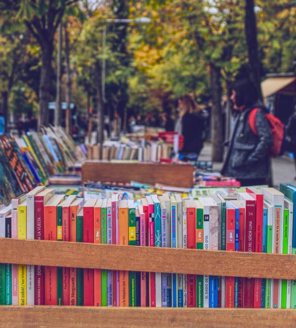 Photo of an outdoor library.