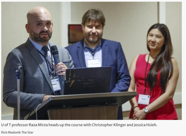 Professors Raza Mirza and Christopher Klinger, and TA Jessica Hsieh