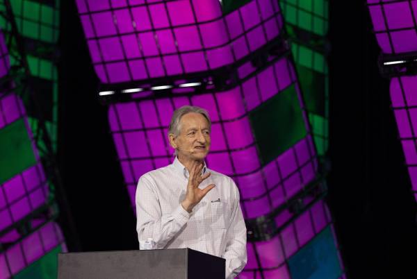 Geoffrey Hinton speaking at the 2024 Collision Conference