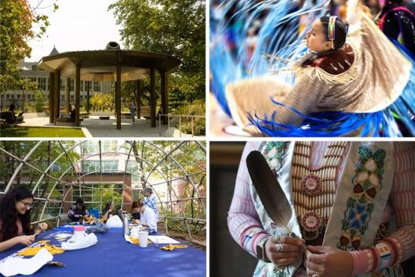 Composite of images of indigenous activities on campus