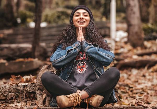 Student Meditating