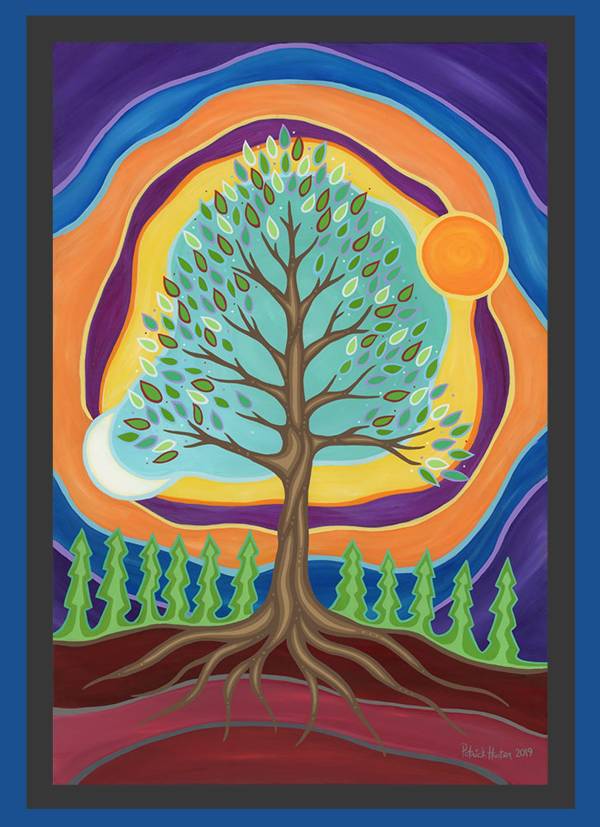 painting of tree and surrounding colours