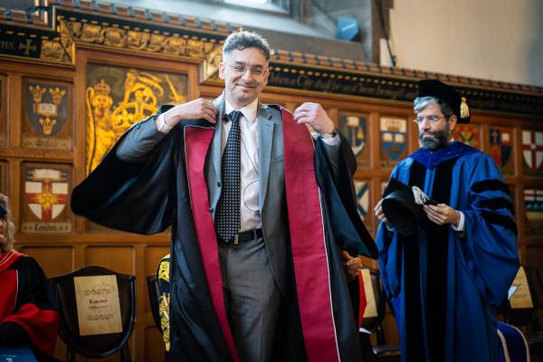 Markus Stock dons Principal's robes