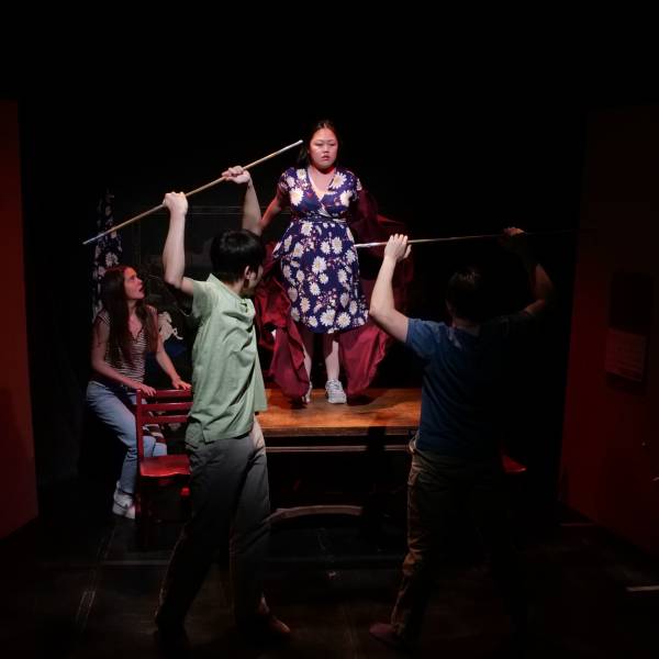 People act on stage