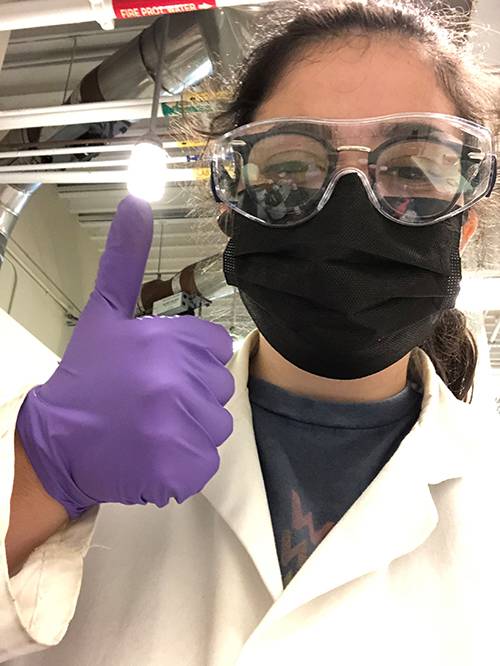 In the fall, Patricia Stewart will be continuing the research she’s been doing the past couple years in Professor Mark Nitz’s lab as she pursues her master’s degree.