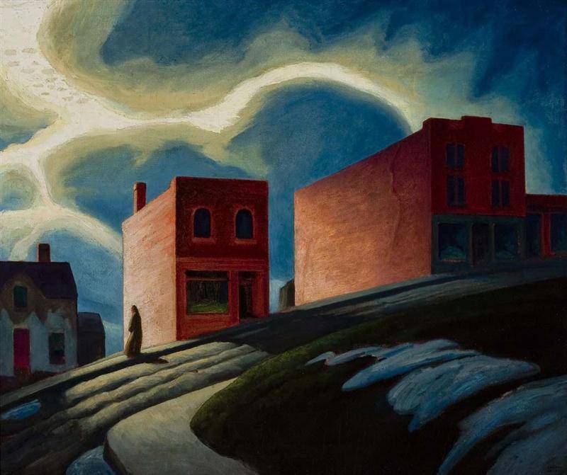 Painting of 8 Ontario Hill Town by Lawren Harris