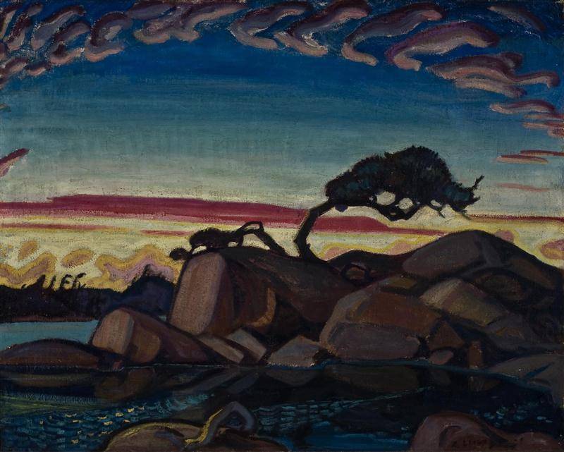 Painting of Evening Silhouette Georgian Bay by Arthur Lismer