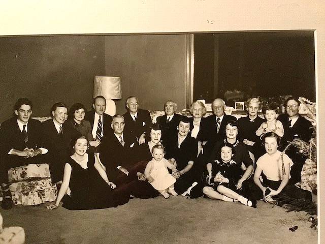 Family of Evelyn Breithaupt and Jack Parry at “Fairways,” Simcoe, Christmas c. 1951.