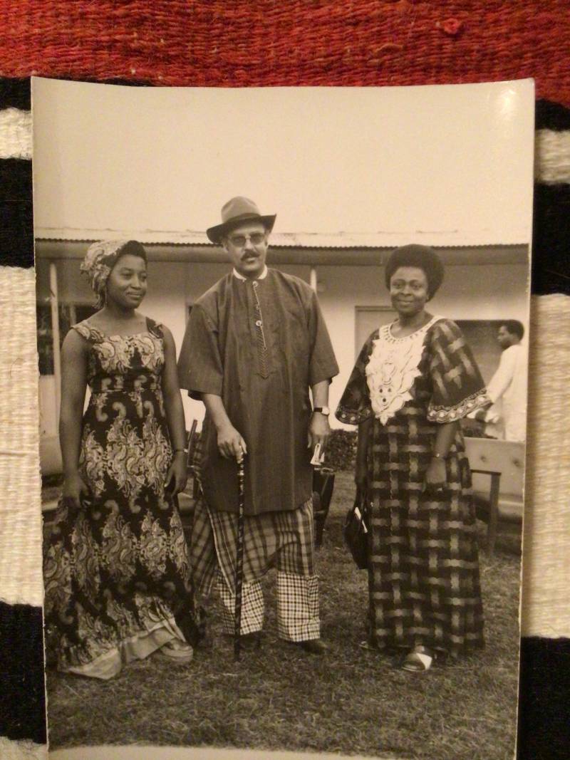 William Emigh dressed as an Ijaw Chief