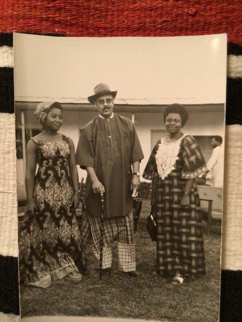 William Emigh dressed as an Ijaw Chief