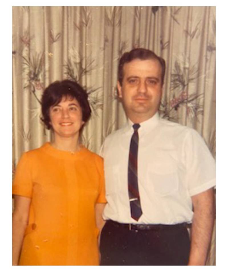 Photo of Edith and John Sobel at their Willowdale home in the 1960s, before attending a philanthropic event.